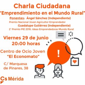 Cs Mérida organiza mañana una charla sobre ‘Emprendimiento en el mundo rural’